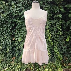 Victoria's Secret vintage baby pink chiffon slip babydoll dress.